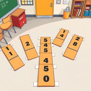 Zakładkowy tor liczbowy — elementy na podłogę