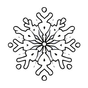 Kolorowanka: prosty płatek śniegu