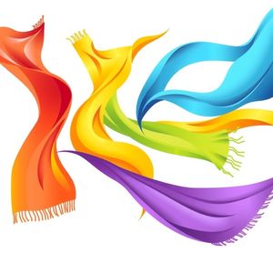 Ilustracja: Kolorowe chustki w ruchu