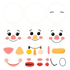 Szablon twarzy i elementy do naklejek