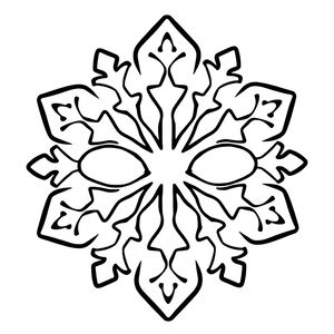 Maska Śnieżynki — kontur do wydruku