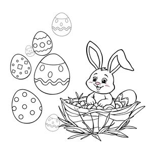 Kolorowanka — jajka i zajączek