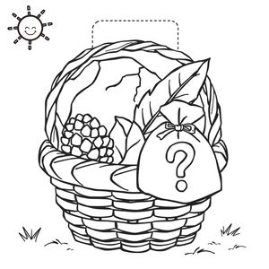Kolorowanka — koszyk z rzeczami