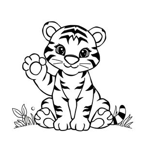 Kolorowanka — Tygrys do kolorowania