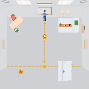 Plan sali — Wyznaczenie dróżki