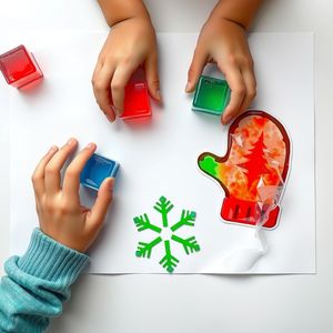 Stemplowanie kolorowym lodem — efekt na papierze