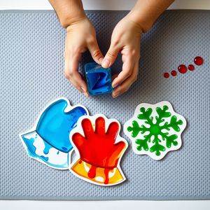 Stemplowanie kolorowym lodem — efekt na papierze