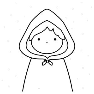 Kolorowanka — chustka Czerwonego Kapturka