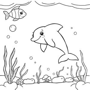 Kolorowanka: Delfin do ozdabiania