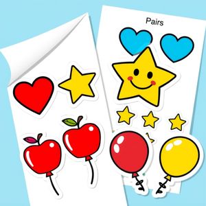 Naklejki w parach — arkusz do wydruku