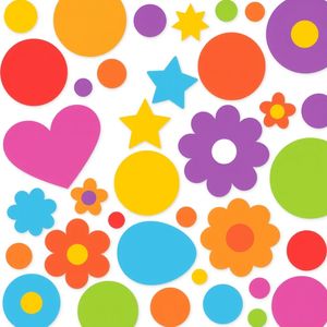 Arkusz z naklejkami: kolorowe kształty