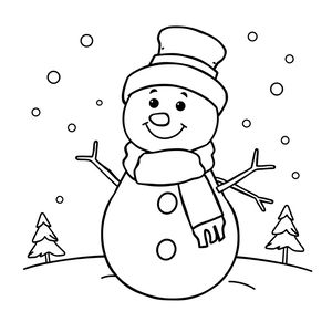 Kolorowanka: Bałwanek