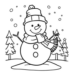 Kolorowanka: Bałwanek