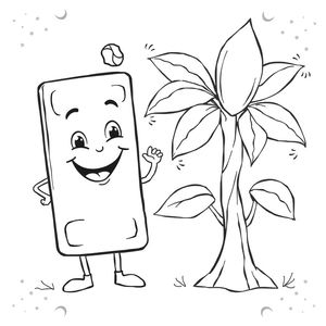 Kolorowanka: Baton i drzewo kakaowe