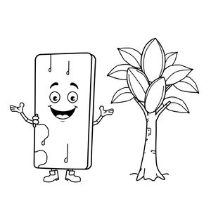 Kolorowanka: Baton i drzewo kakaowe