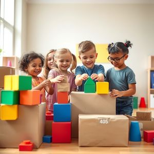 Zdjęcie referencyjne — współpraca przy budowie z kartonów