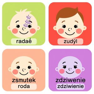 Karty emocji — buźki (zestaw do druku)