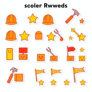 Naklejki nagrody — arkusz z motywami budowlanymi