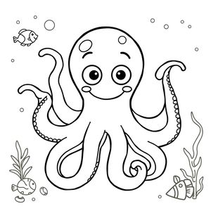 Kolorowanka: wesoła ośmiornica
