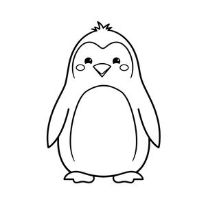 Kolorowanka: prosty pingwin do malowania