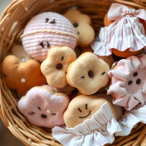 Koszyk z materiałowymi ciasteczkami