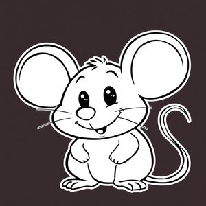 Kolorowanka — sylwetka myszki