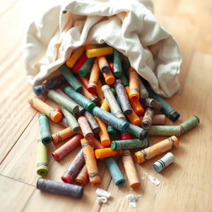 Kredki w torbie — zdjęcie detalu