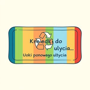 Naklejka/etykieta na koszyk — 'Kredki do ponownego użycia'