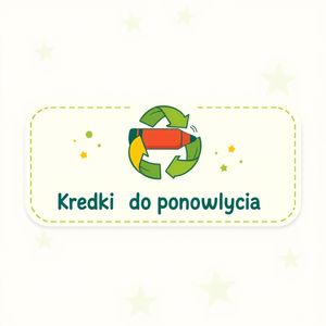 Naklejka/etykieta na koszyk — 'Kredki do ponownego użycia'