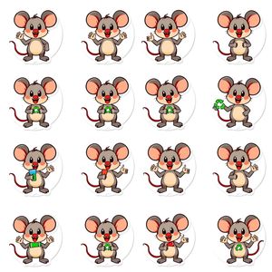 Arkusz naklejek / pieczątek z myszką (sheet)