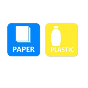 Etykiety na pudełka: Papier i Plastik (dwustronne A4)