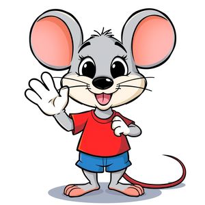 Maskotka – przyjazna myszka (grafika do wydruku/na ekran)