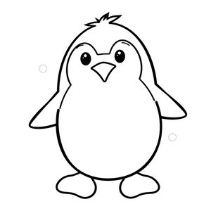 Kolorowanka: prosty pingwin do malowania