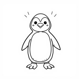 Kolorowanka: prosty pingwin do malowania
