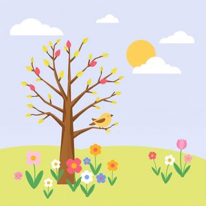 Ilustracja wiosny — obraz do wprowadzenia