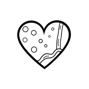 Kolorowanka — proste serduszko