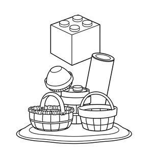 Kolorowanka: Duże klocki i elementy z recyklingu