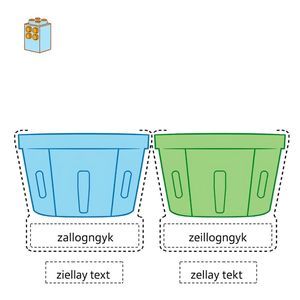 Szablon do sortowania: koszyki "niebieski" i "zielony"