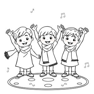 Kolorowanka — Taniec z chustami