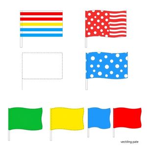 Szablon — Papierowe mini-flagki do druku