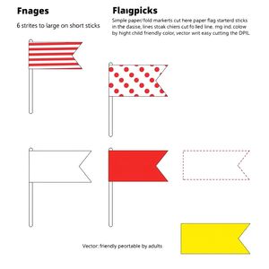 Szablon — Papierowe mini-flagki do druku