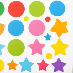 Arkusz dużych naklejek — kółka i gwiazdki