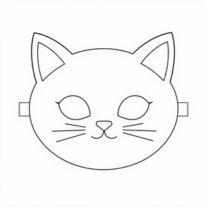 Szablon maski kota (kontur do druku)