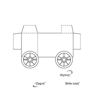 Szablon: Wagonik z kartonika (schemat do składania)
