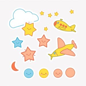 Arkusz dużych naklejek / elementów do dekoracji