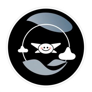 Naklejka/odznaka 'Mały pilot' — prosty okrągły wzór do druku