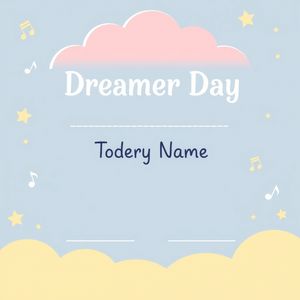 Szablon dyplomu 'Dzień Marzyciela' dla dzieci