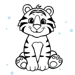 Kolorowanka: tygrys dla 2–3 latków