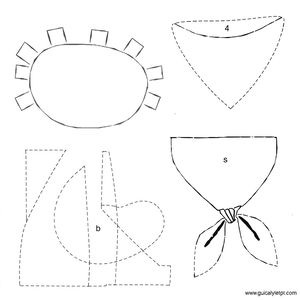 Szablony opaski na oko i chustki (do wydruku, cięcie)