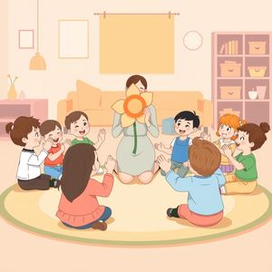 Chwila powitania i piosenka — scena w kółku